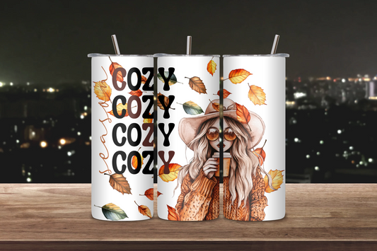 20oz Tumbler – Cozy Season Fall Cup | Autumn Coffee Mug | Pumpkin Spice Lover Gift