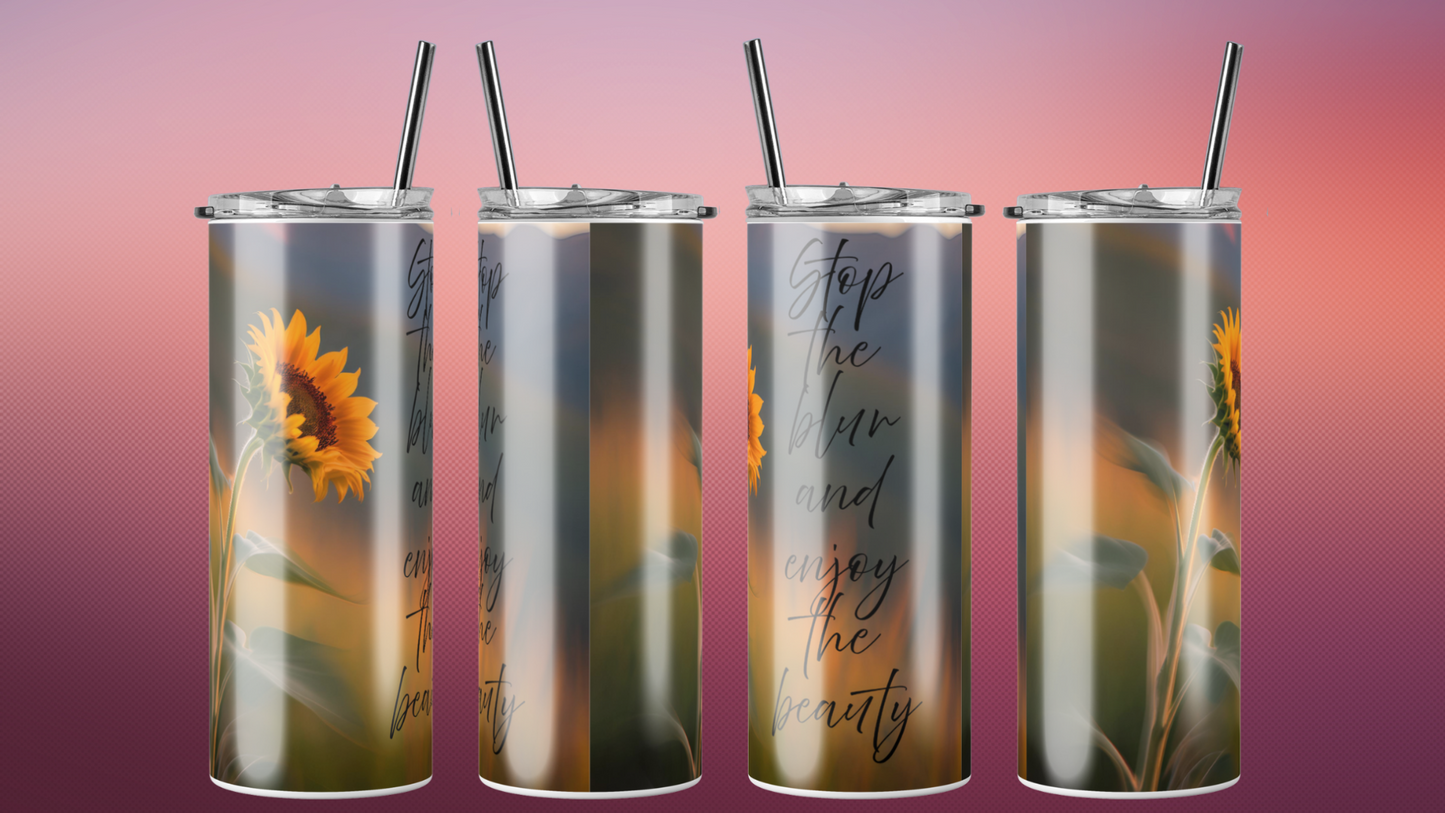 20oz Skinny Tumbler Stop the Blur